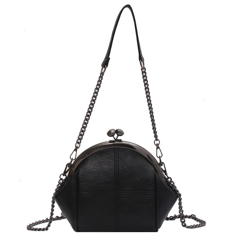 Modeketen Dames Schoudertas Pu Leer Vrouwen Messenger Bags Effen Kleur Vrouwen Portemonnee Bolsos: Black