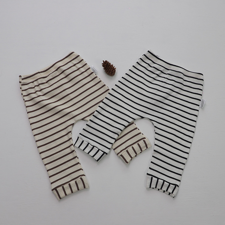 Herfst Baby Casual Gestreepte Broek Jongens Grote Pp Broek Katoen Elasticiteit Meisjes Leggings Kinderen Broek