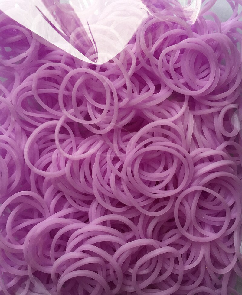 300 Rainbow Rubber Band For Bracelets Necklaces DIY Jewelry Making Handmade Colorful Loom Rubber Bands Accessorie Children: Jelly purple
