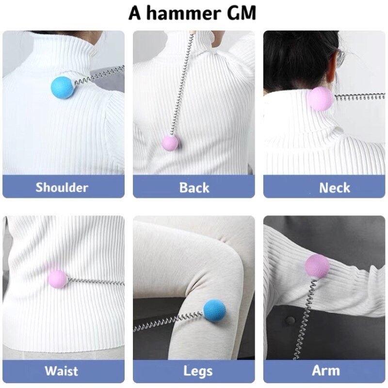 Meridian Hammer zurück Massage Handheld Multifunktions Massage Hammer Golf Massage Hammer Holzgriff Massage Ball Massagegerät