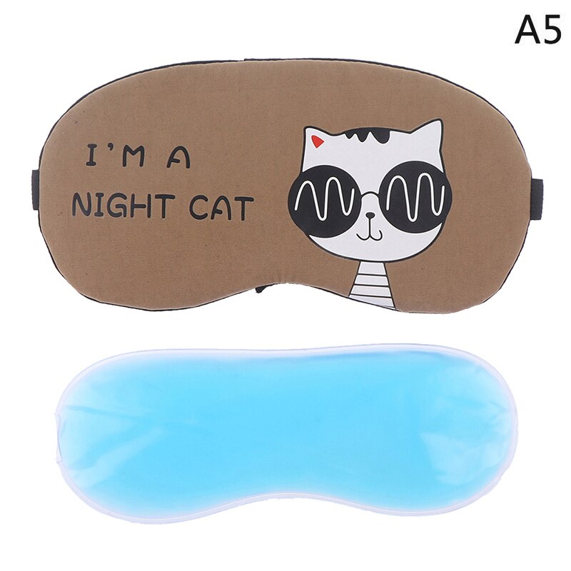 1 Set Cartoon Leuke Slapen Oogmasker Zacht Gewatteerde Slaap Reizen Shade Cover Met Ijs Kompres Gel: A5