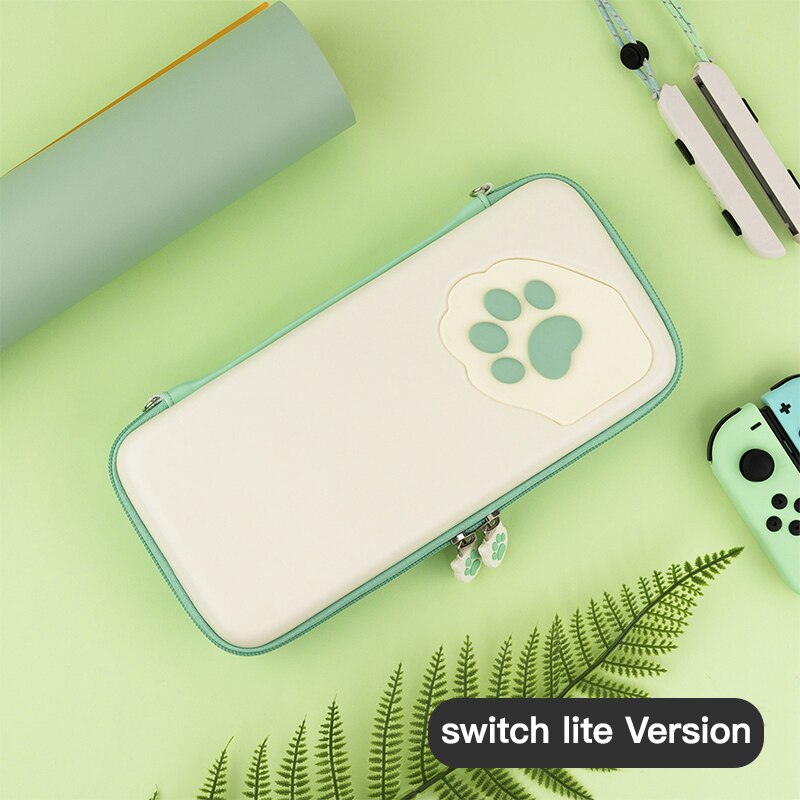 Cute Cat Paw Nintendo Switch Storage Bag NS Console Case Portable Storge Bag for Nintendo Switch/Switch Lite Game Accessoriaes: Green B for Lite