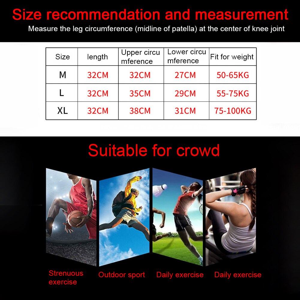 Fitness löpning cykling knästöd hängslen elastisk nylon sport kompression knäskydd