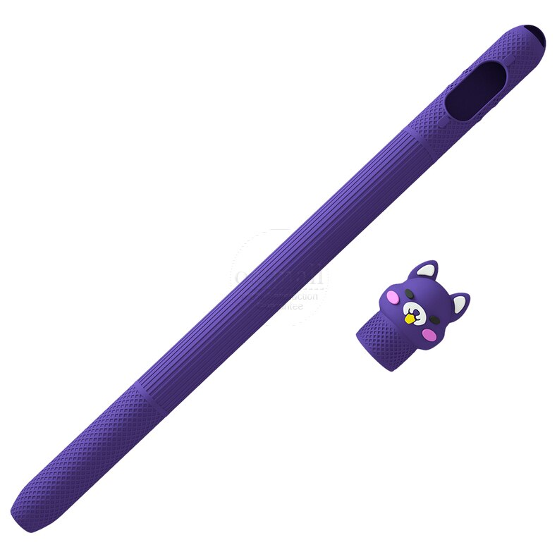 Soft Silicone For Apple Pencil 1 Case Cute For iPad Pencil Tip Cover Holder Tablet Touch Pen Stylus Full Protective Pouch Bags: Doll Purple