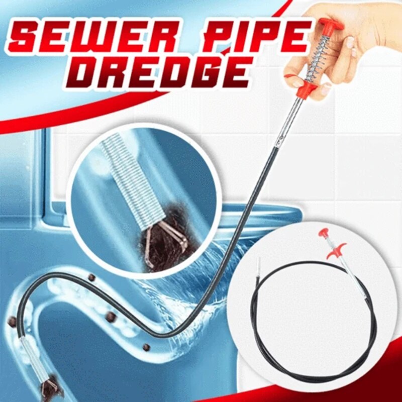 Sewer Pipe Dredging Extractor Flexible Grabber Claw Reacher Tool Drain Clog Remover Cleaning Tool For Sewer Sink Toilet Drains