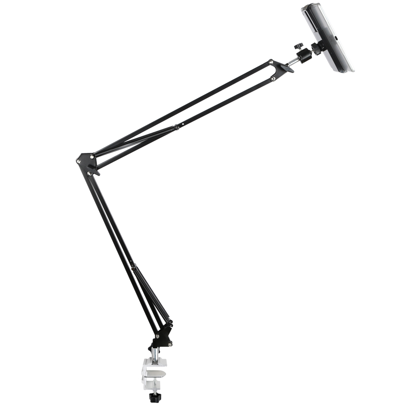 Verstellbarer bett-tablet-ständer mit 110cm langen armen, universeller drehbarer tischhalter, freihändige handyhalterung