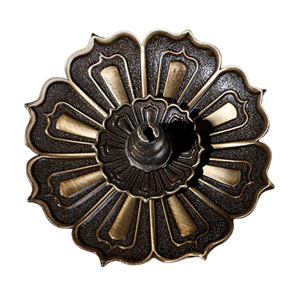 Meditation Buddha Incense Stick Holder Burner Round Dish Lotus Flower