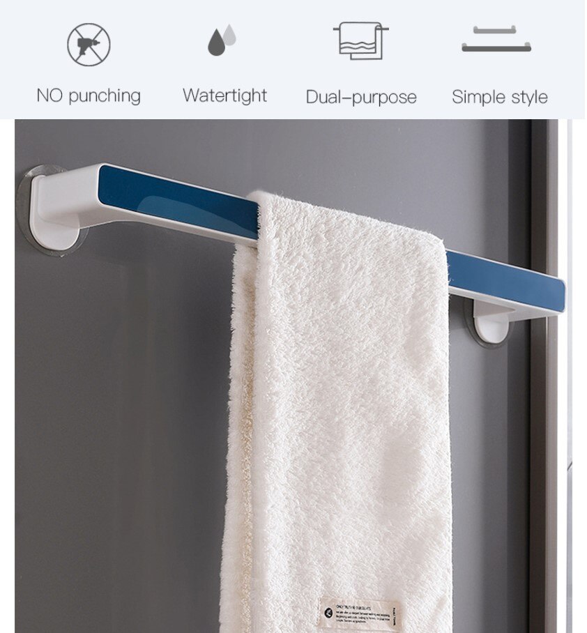 Handdoek Houder Zelfklevende Rack Wall Mounted Handdoeken Hanger Voor Bad Handdoek Bar Plank Rolhouder Opknoping Haak Badkamer organizer