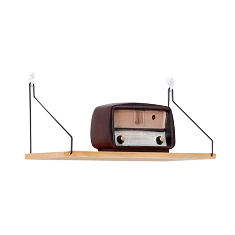 Big Nordic Wooden Wall Shelf Iron Partition Board Bedroom Tv Wall Hanging Storage Shelf Rack For Home And Living Room Decor