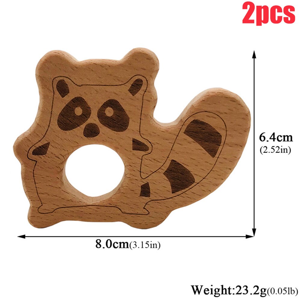 2 Pcs/1 Pc Diy Baby Gym Speelgoed Hout Ketting Hanger Food Grade Houten Bijtring Speelgoed Schildpad Koala Walvis schildpad Houten Kinderziektes Speelgoed: bear