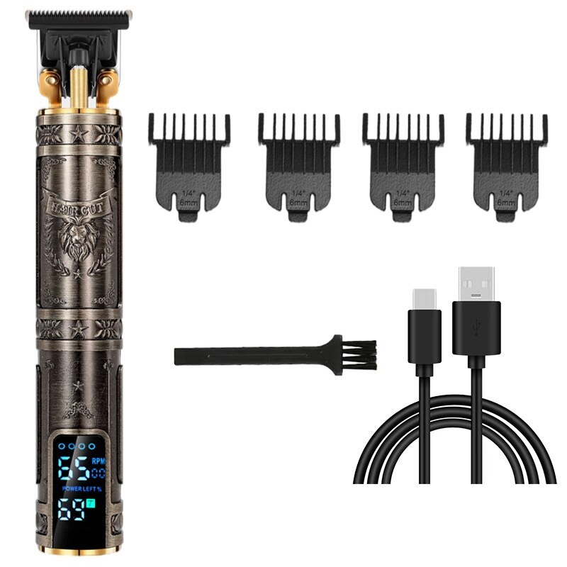 Mens Trimmers Hair Clippers Electric Beard Trimmer Digital Display USB Rechargeable Cordless Hair Cutting Groomers: Default Title