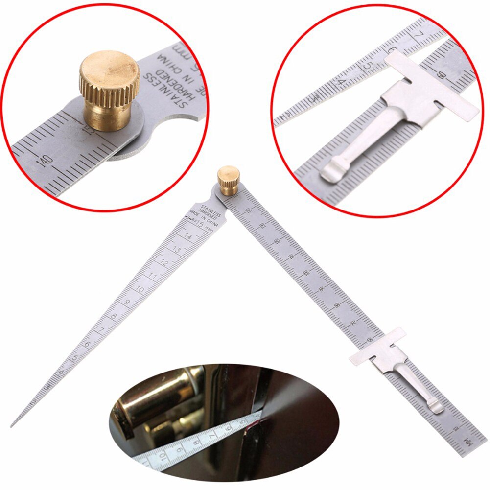 2pcs/set Stainless Steel Welding Taper Tool Multifunctional Field Measurement Depth Hole Inspection Portable Feeler Gauge