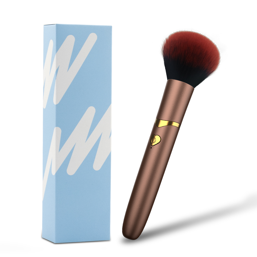 Brocha eléctrica para base 2 en 1, brocha de maquillaje con 7 vibraciones, multifunción, suave, esponjosa, portátil, recargable, herramientas de maquillaje para detalles: YELLOW