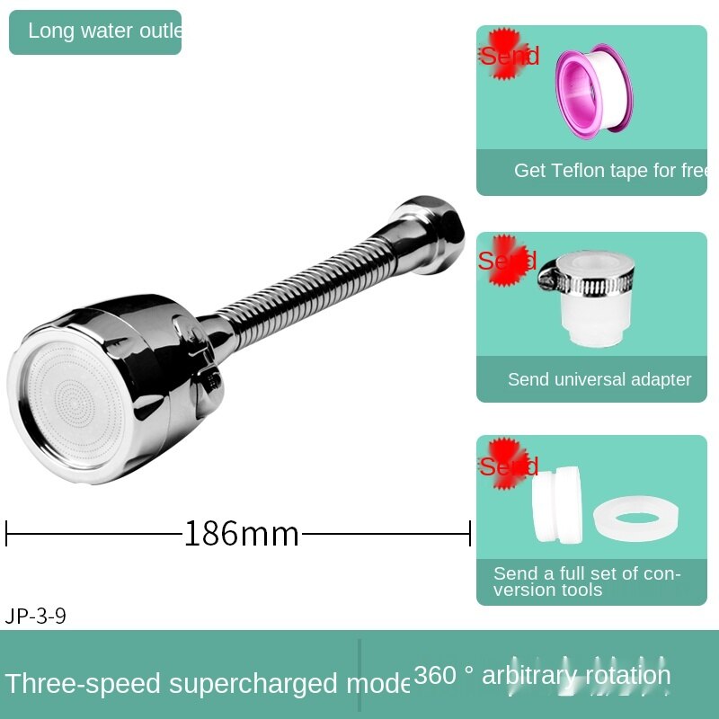 Kitchen Faucet Shower Head Splash-proof, Water-saving Pressurized Foamer Sink Faucet Universal Rotatable Foamer: JP-3-9