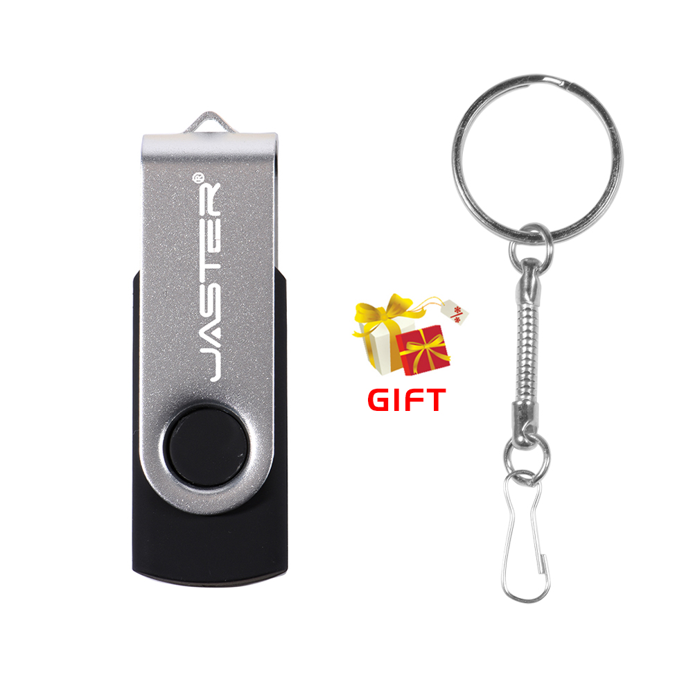 JASTER Rotatable Colorful USB 2.0 Flash Drive 128GB Memory Stick 64GB Silver Clip Pen Drive 32GB U Disk 16GB 8GB