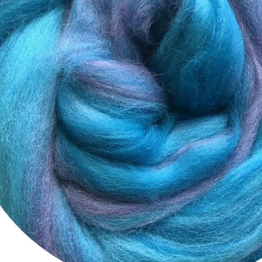 Fieltro de lana Feltro de lana de colores mezclados Tiras de lana de colores mezclados Clusters de hilo Amigable para la piel Poking Le Tinte mezclado Serie multicolor: Azul