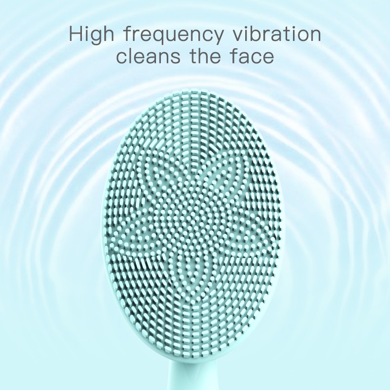 Charge Silicone Sonic Electric Facial Cleanser Handheld Facial Cleaning Device Face Cleaner Scrubber Washing Brush Instrument