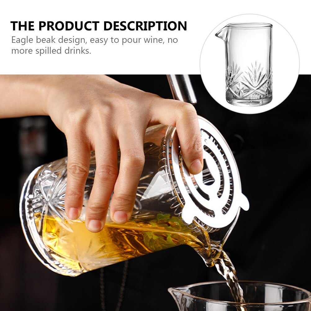 700ML Crystal Cocktail Glass Mixing Glass Bar Mixing Pitcher Cocktail Shaker Japanese Wine Dispenser Cup For Stirring Drinks