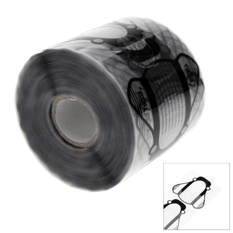 Angnya 100Pcs Professionele Plane Nail Vorm Sticker Uv Gel Nail Art Tip Uitbreiding Gids Tools Voor Salon Nagels Transparant zwart