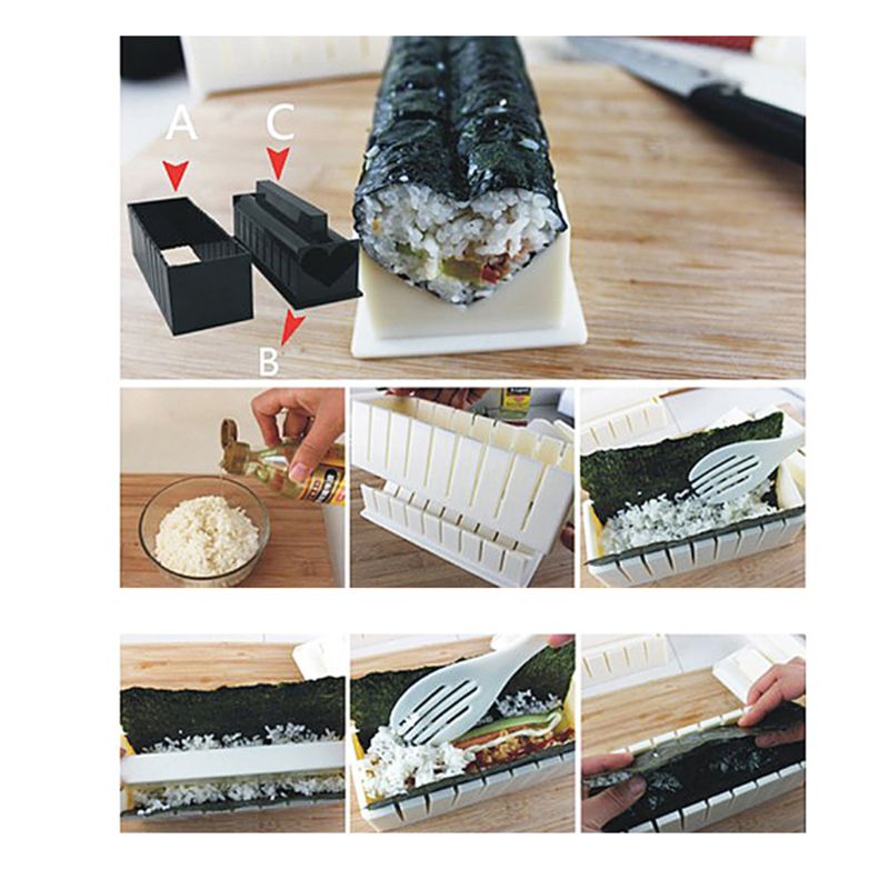 Sushi Maker Kit 10pcs DIY Sushi Making Kit Roll Sushi Maker Rice Roll Mold