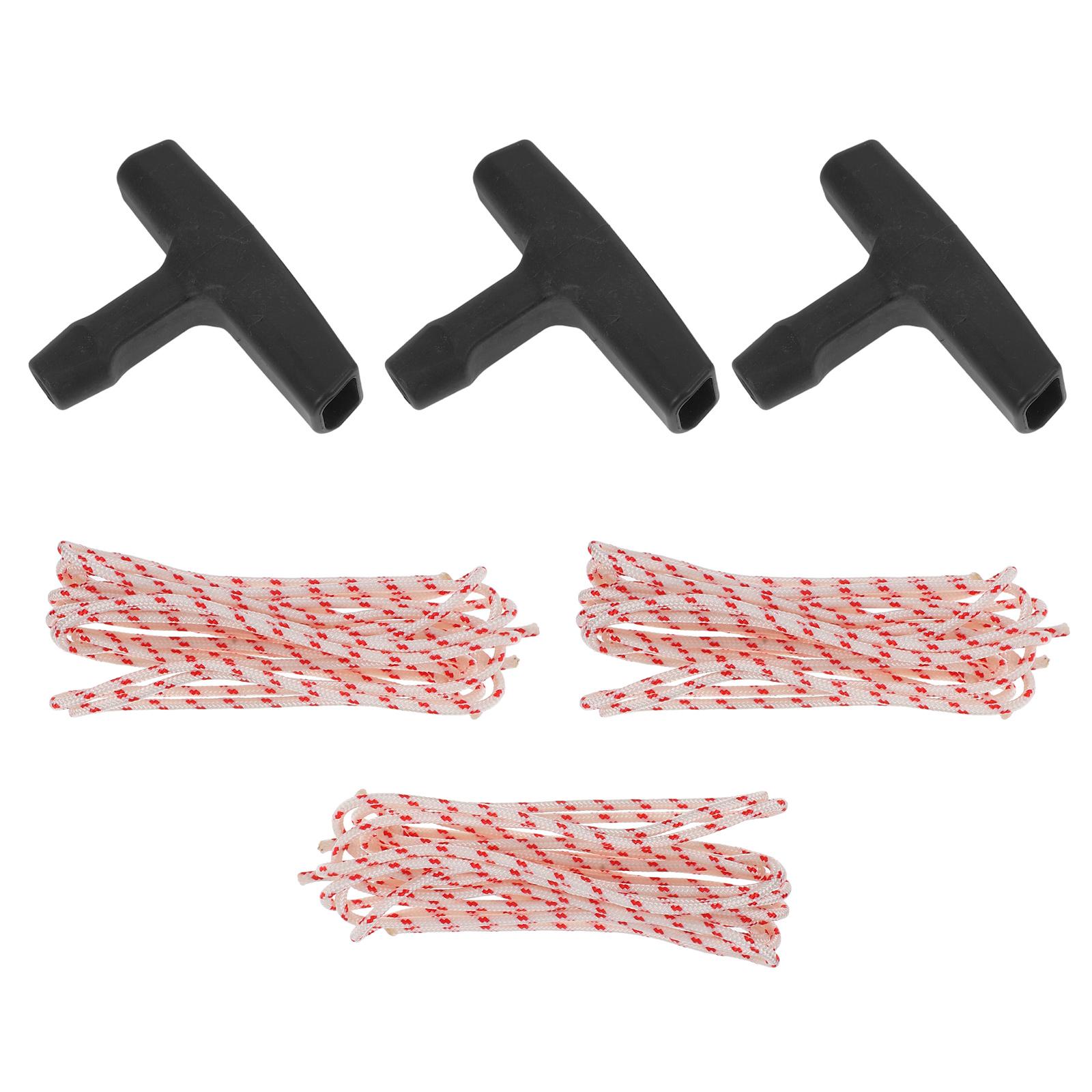 3 Sets 4MMx2MM Starter Lawn Mower Pull Cord H le Kit Universal Fit Generator Chainsaw Replacement Thin Rope Cord H Rope