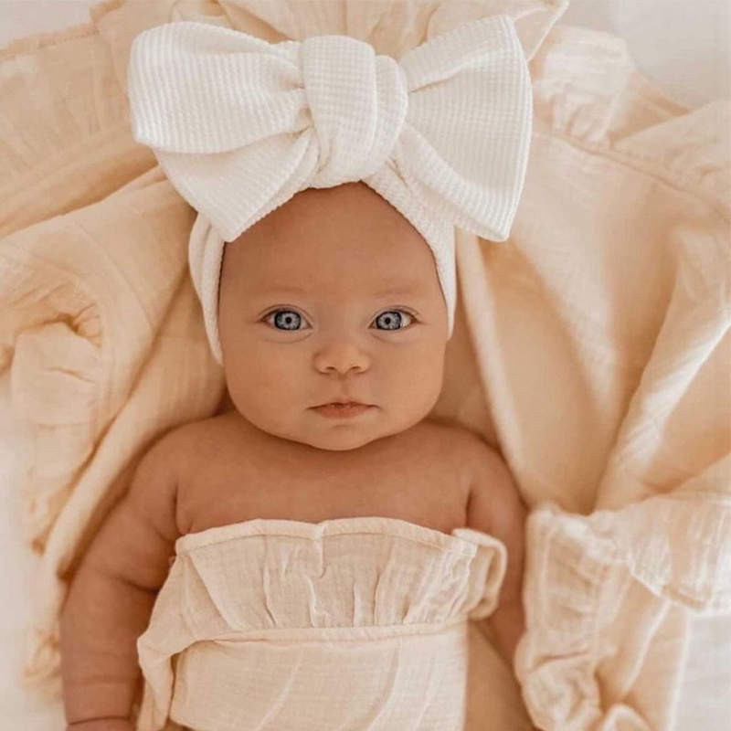 Diadema con lazo grande para bebé, diadema ancha elástica de Color sólido, cinta para el pelo para niña recién nacida, turbante, accesorios para el cabello, para la cabeza