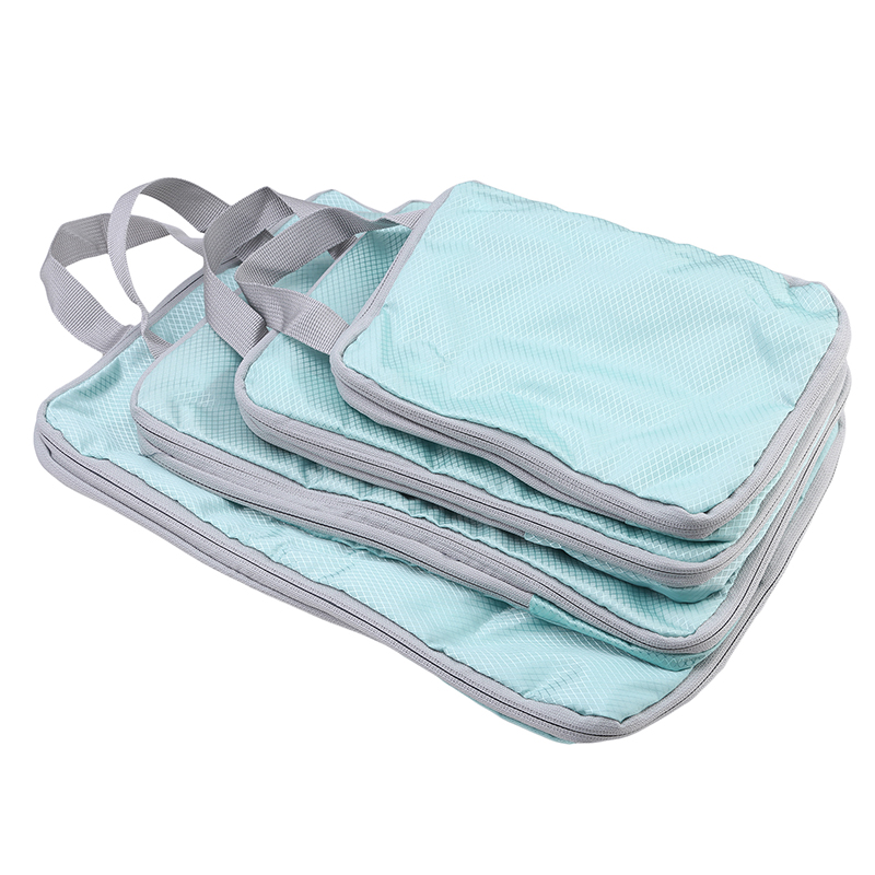 Cubes d'emballage compressés, ensemble d'organisateurs de rangement de voyage, bagages visuels en maille, sac de valise Portable pratique et léger, 3 pièces,: vert militaire