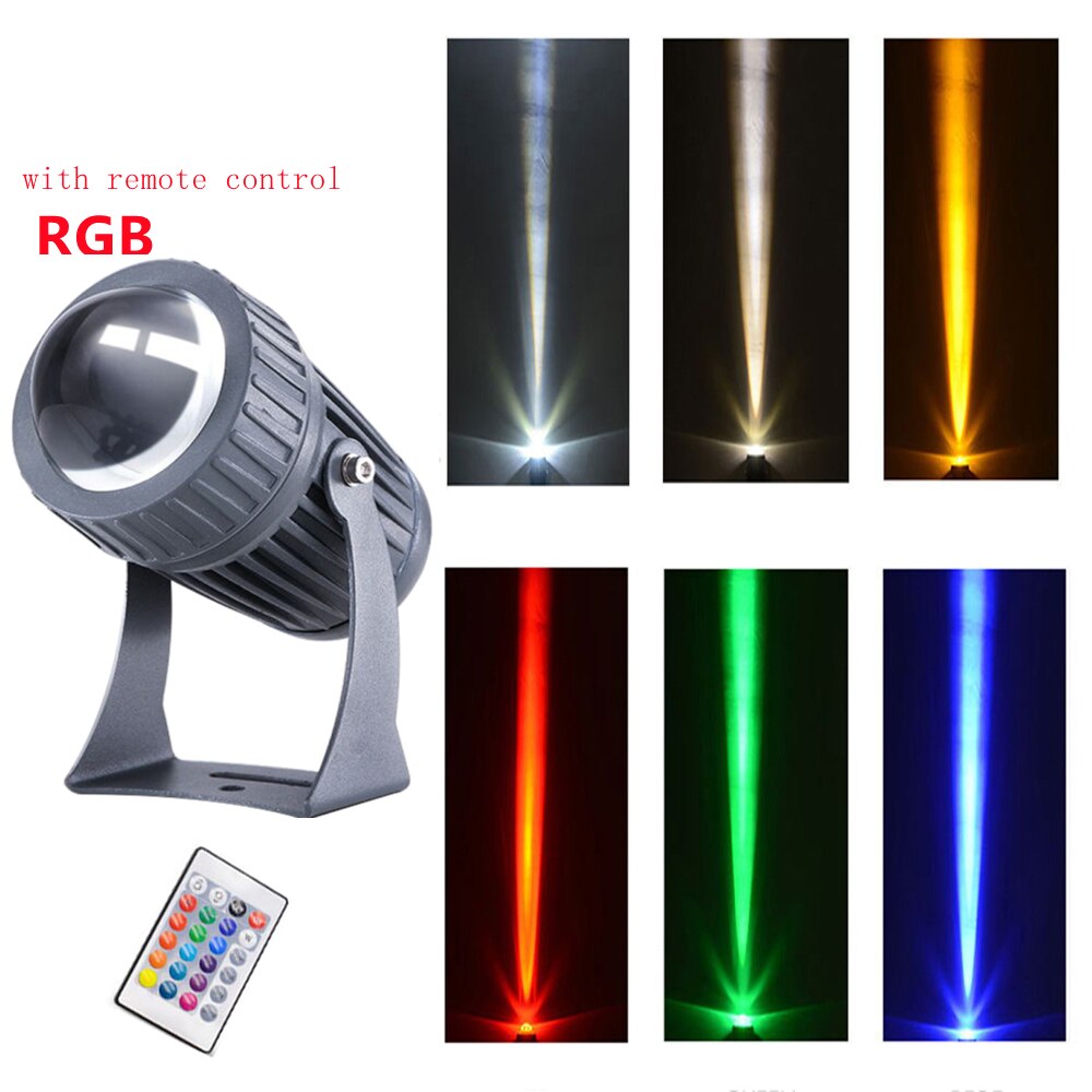 Outdoor LED RGB Spotlight 10W with Remote Control Landscape Lighting 85-265V Red Green Blue Wall Light IP66 Waterproof: RGBwithRemoteControl
