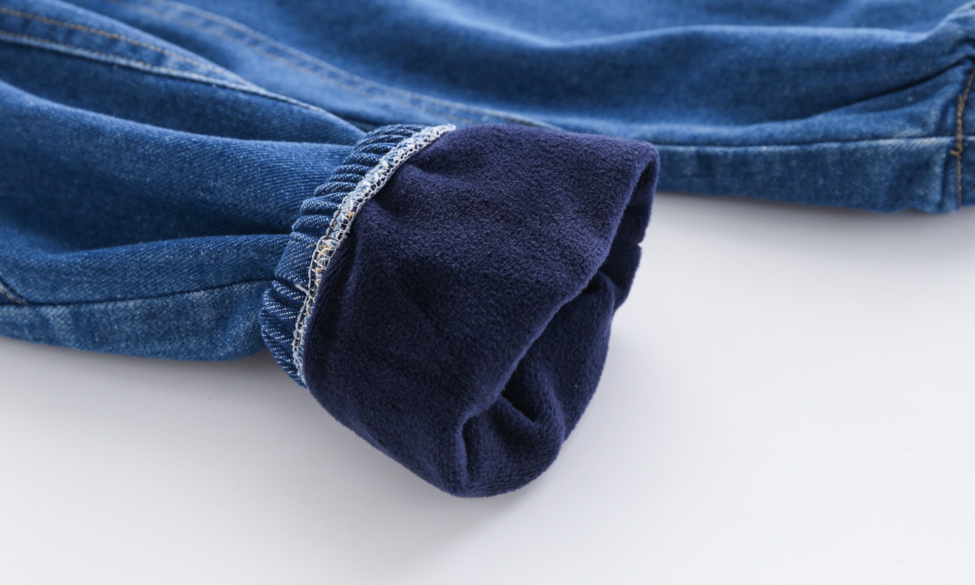 Herbst Winter Plus samt feste farbe Denim hosen für junge Plus dicke und warme Baby jungen Schlauch jungen lässig Schlauch freundlicher Schlauch
