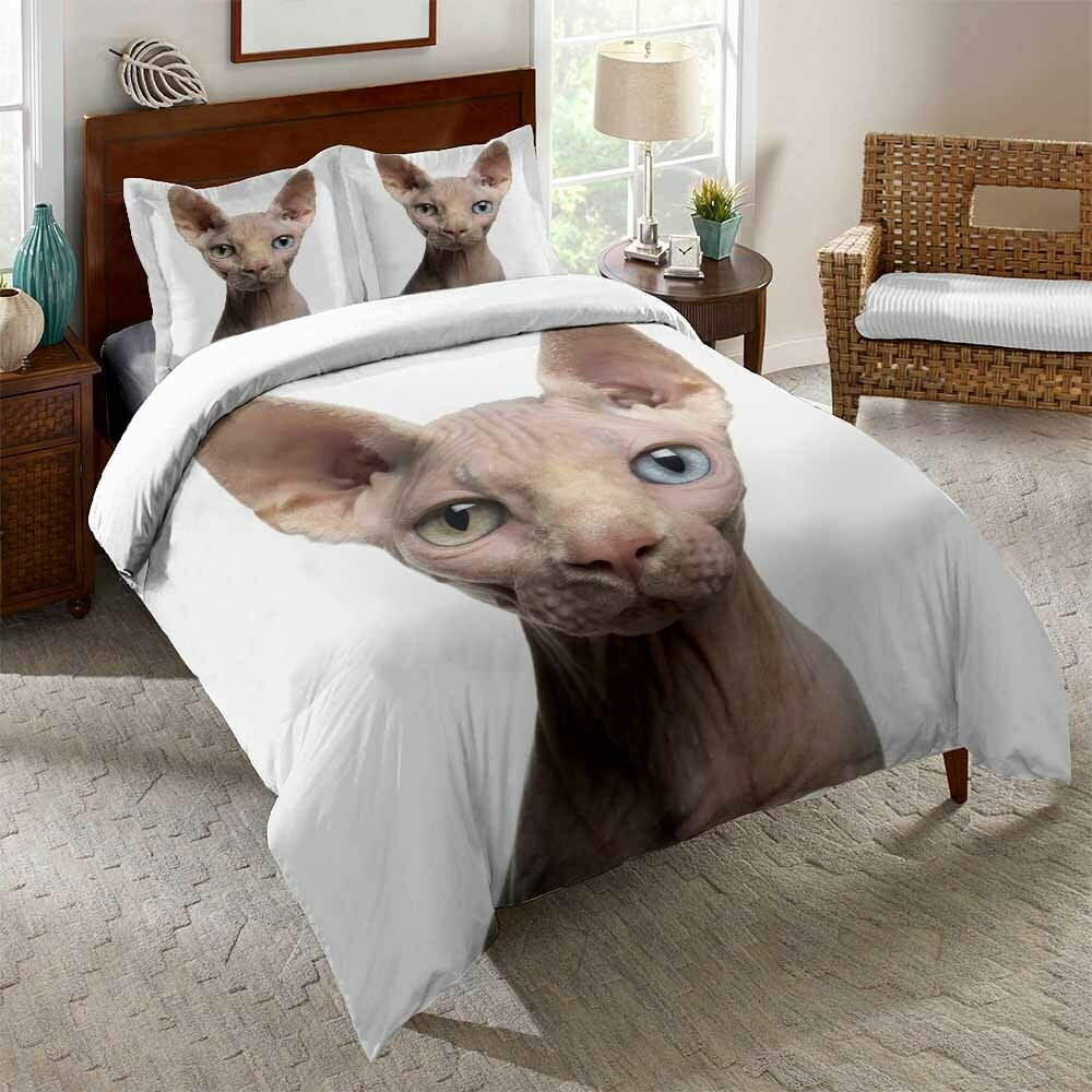 Haustier Sphynx Katze Kätzchen Heimat Textil- Kissen fallen 3D Bettwäsche Bettdecke Abdeckungen Tröster Bettwäsche-setzt Bett einstellen Heimat Dekor bettwäsche