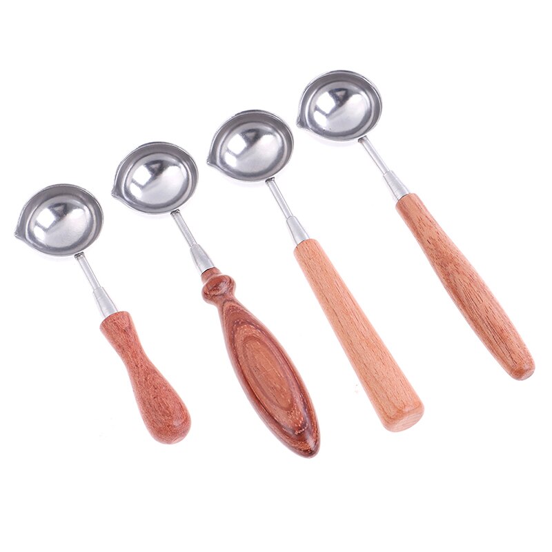 1PCS Wooden Handle Spoon Special Wax Sealing Melting Spoon For Scrapbooking Wax Spoon Retro Wax Seal Stamp Accessories