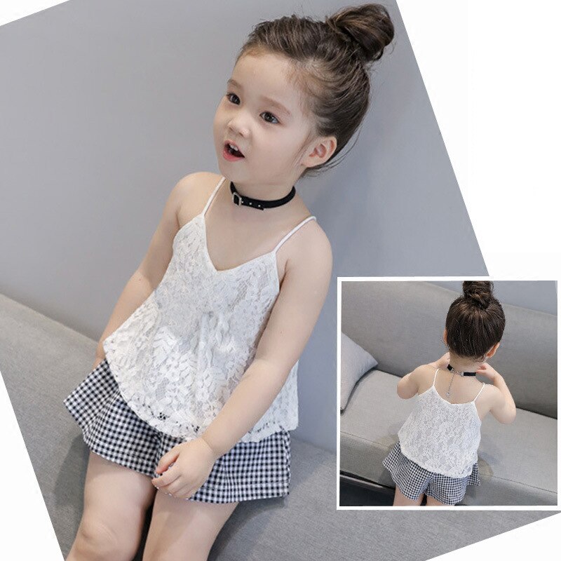 Pantaloncini con bretelle in pizzo abito estivo coreano per ragazze nuove