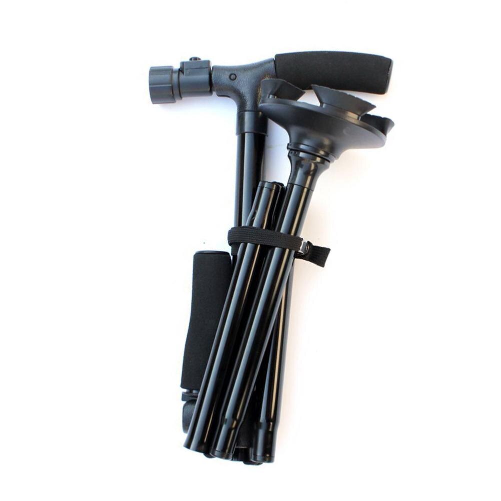Telescopic Folding Canes Collapsible LED Light Aged Walking Sticks Poles for the Elder Crutches Lightweight Safety Walking Stick
