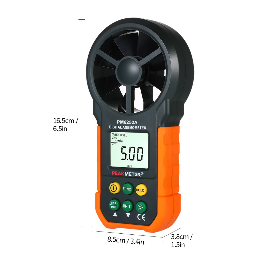 Peakmeter Handheld Anemometer Draagbare Wind Meter Cfm Meter Wind Meters Luchtstroom Thermometer Anemometer Wind Meter