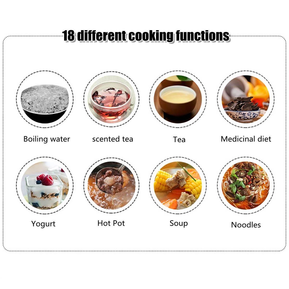 220V Multifunction Electric Kettle 1.8L Mini Glass Health Pot Flower Teapot Porridge Slow Cooker Heating Insulation Kettle