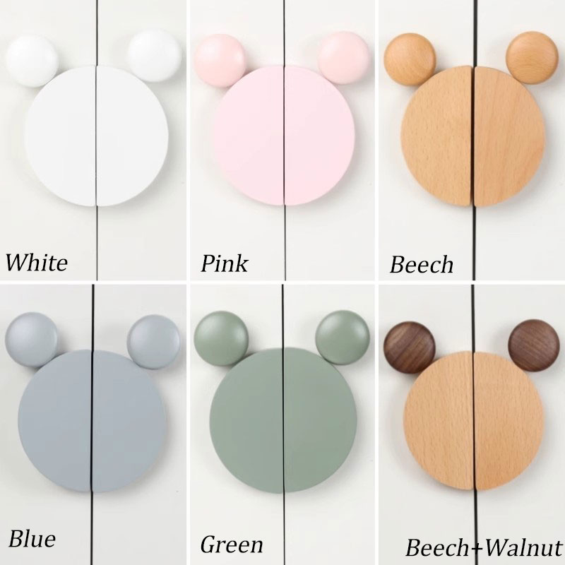 Solid Wood Semicircle Kitchen Cabinet Handles Beech/Walnut Bedroom Wardrobe Pulls Quadrant Cupboard Door Knobs Cabinet Hardware