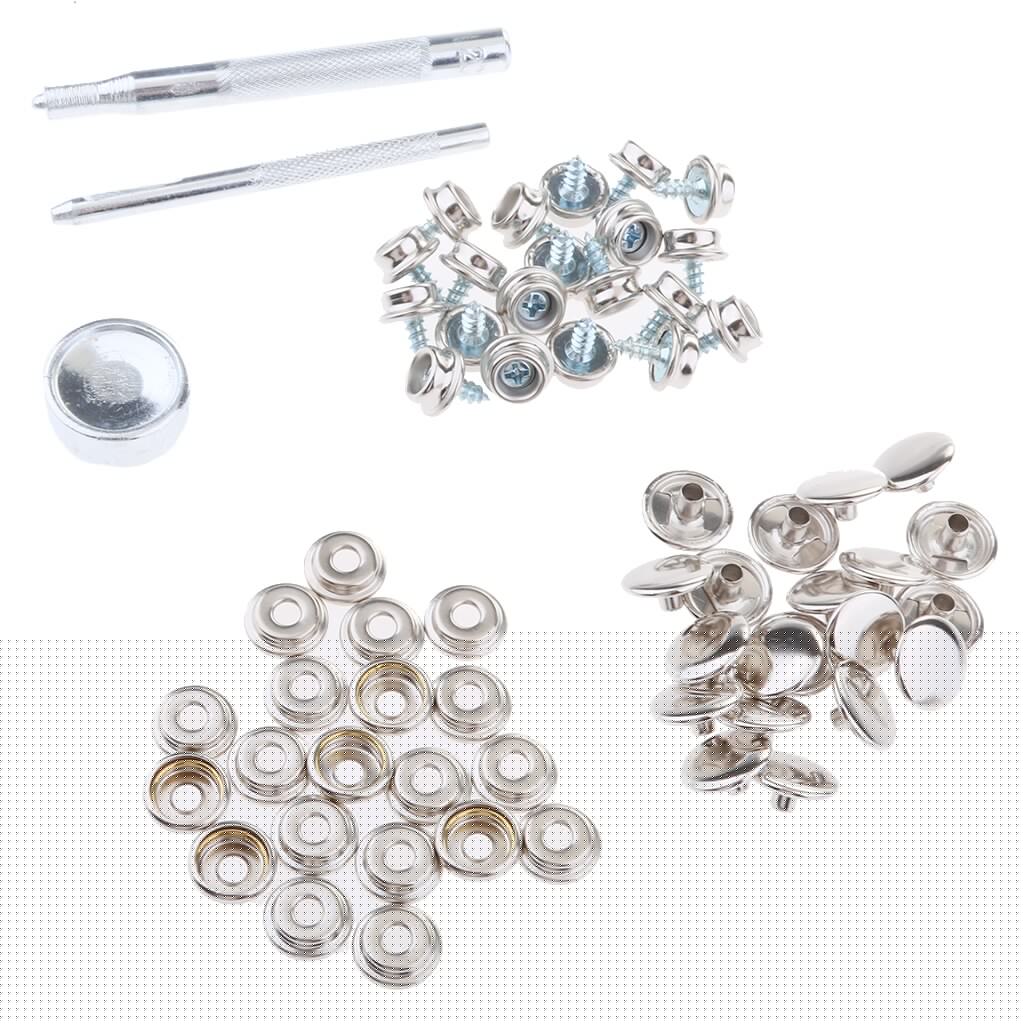 153 Pieces Boat Canvas Fabric Snap Cover Fastener 12mm Screw Repair Kit