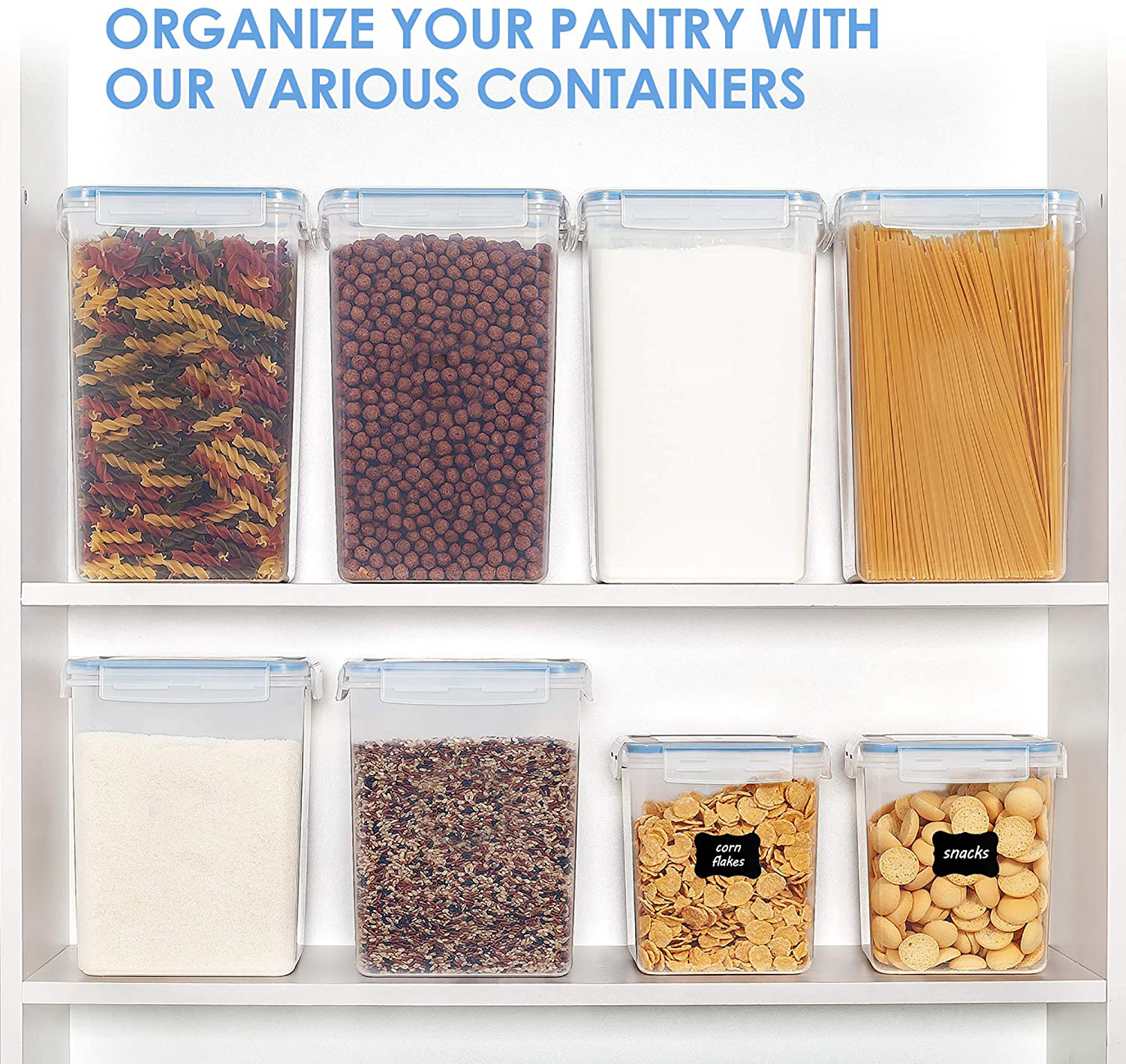 5.2L contenitori per alimenti di grandi dimensioni in plastica per farina, zucchero, forniture per cottura farina cucina dispensa scatola di plastica trasparente