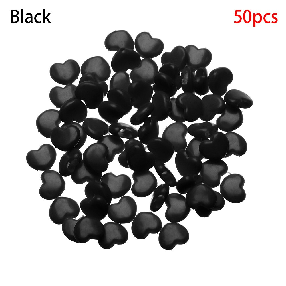 Cuerdas de silicona love para mascarillas, accesorios de cordones ajustables, antideslizantes, coloridos, 50/100 Uds.: black-50pcs