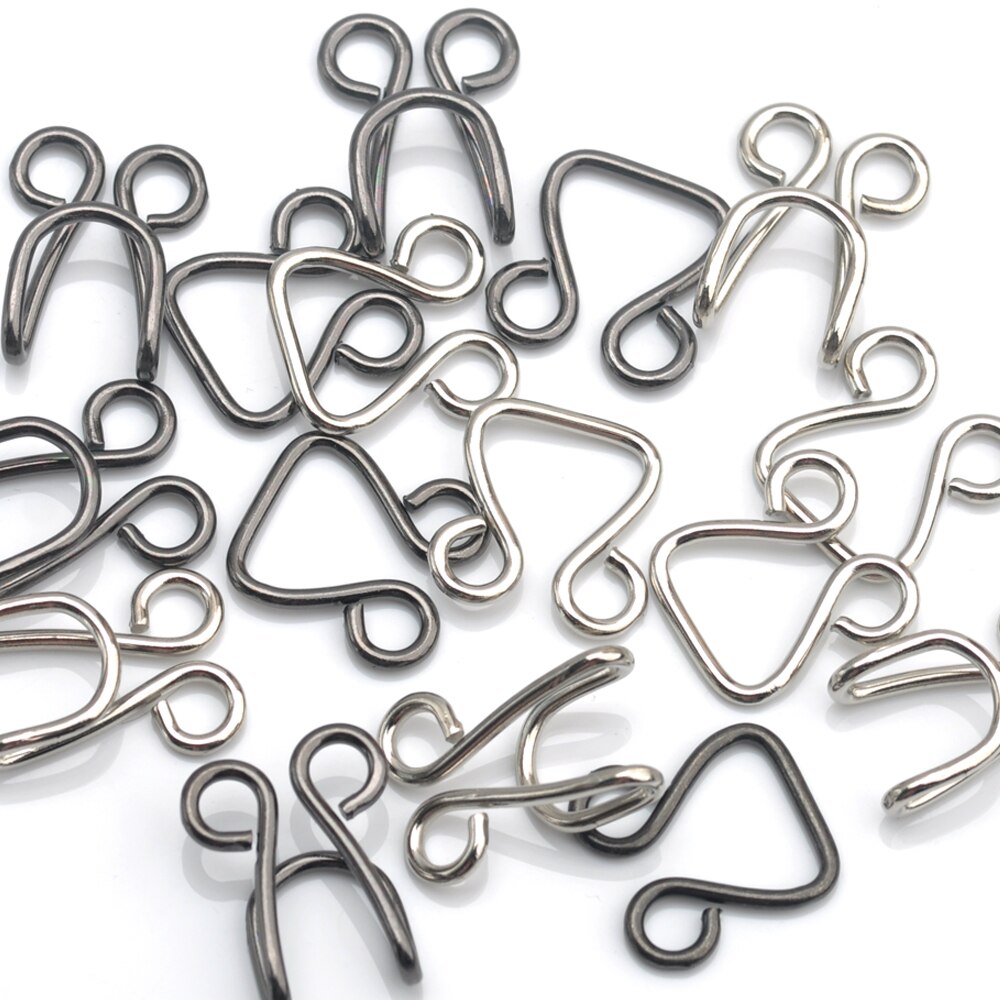 40sets/lot 14# big trousers pant dress skirts hooks metal brass hook / eye nickle, black HE-013
