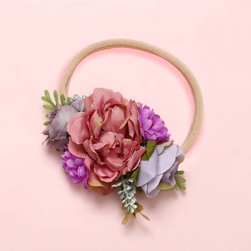 Balleenshiny Bloem Baby Hoofdbanden Super Zachte Nylon Baby Baby Haarband Baby Meisje Haar Accessoires Fotografie Props