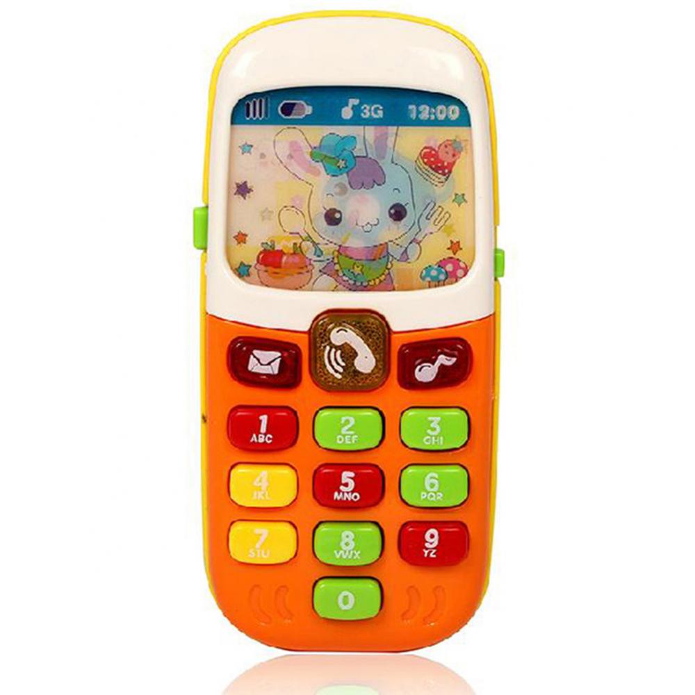 Kids simulation electronic mobile phone with music led educational children's toy children's music mobile toy