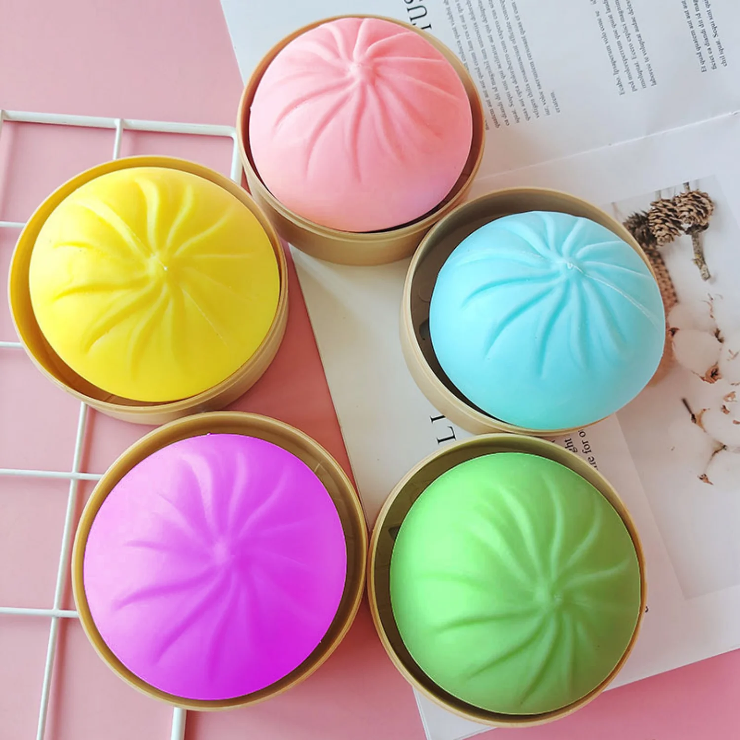 Bolas antiestrés coloridas para bolas de masa, juguete sensorial para apretar, pelota para aliviar el estrés, juguete de mano, bollo con vaporizador de alimentos, escritorio elástico: COFFEE