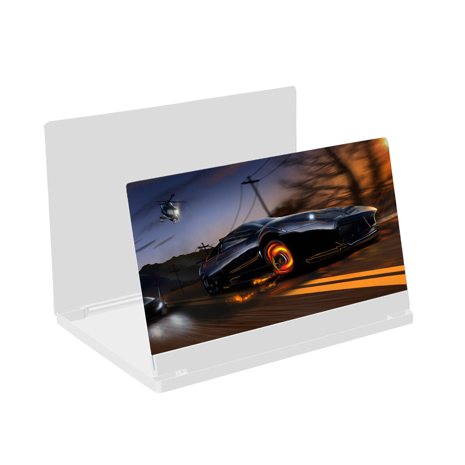 12 Inch Vouwen Mobiele Telefoon Screen Versterker Hd 3D Video Mobiele Telefoon Vergrootglas Stand Beugel Telefoon Opvouwbare Houder: White