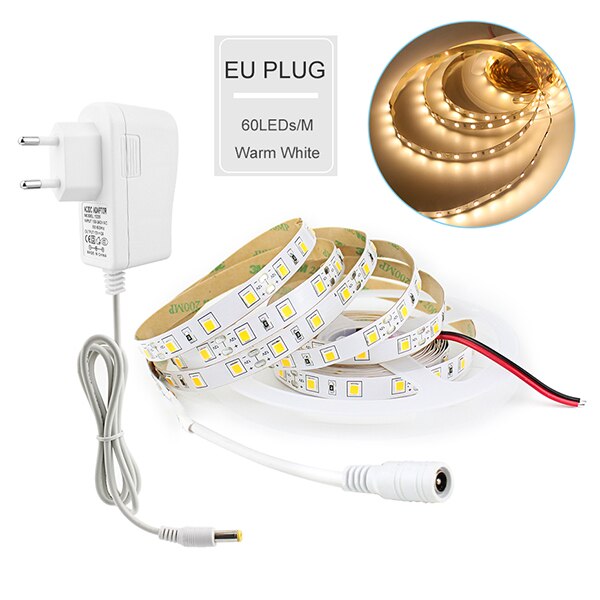 Dimbare Touch Schakelaar 4040 SMD LED Strip 12V 5M 110V 220V LED Flexibele Licht Diode Tape LED Lint Onder Kast Keuken Licht: 300led Warm White EU