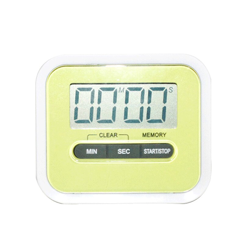 5 color Magnetic LCD Digital Kitchen Countdown Timer Alarm Kitchen Timer Practical Cooking Count Up Timer Loud Alarm Clock: yellow