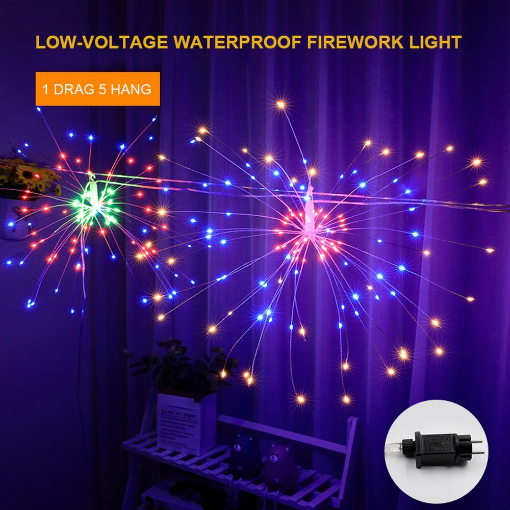 Tira de alambre de cobre ligero para decoración de boda tira de luces LED con control remoto, resistente al agua, 108 lámparas, decoración navideña