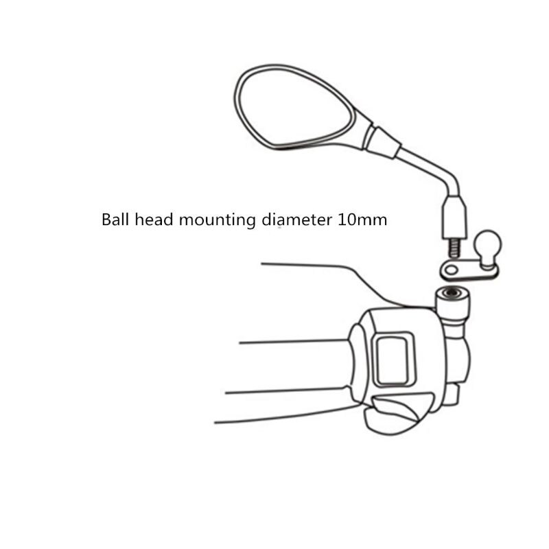 L Shape Aluminum Base Holder Ball Head Rearview Mirror RAM Mount for Motorcycle