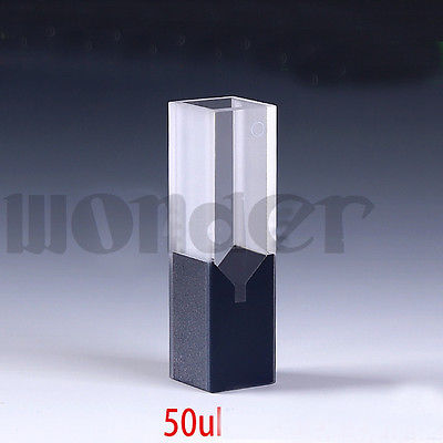 50ul 10mm Path Length Sub-Micro Quartz Cell With Black Walls And Lid
