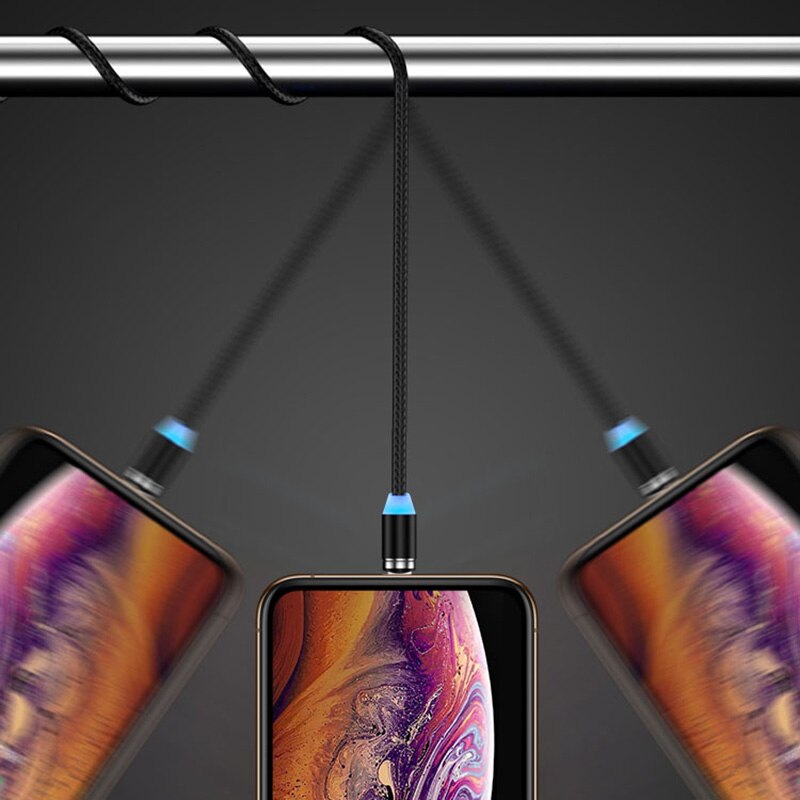 Rundt magnetisk adapterkabel til samsung galaxy  s20 s10 s9 s8 s7 s6 plus ultra note 10 9 8 5 lite micro usb type c opladerstik